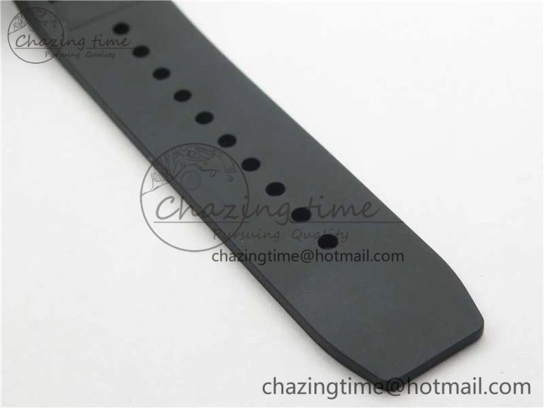 RM011 SS Chrono KVF 1:1 Best Edition Diamonds Bezel Crystal Dial Black on Black Rubber Strap A7750 V3