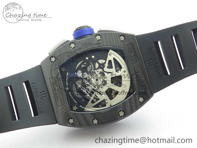 RM011 SS Felipe Massa 10th Anni KVF 1:1 Best Edition Skeleton Dial Blue On Rubber Strap A7750