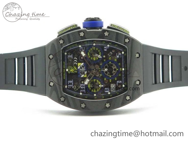 RM011 SS Felipe Massa 10th Anni KVF 1:1 Best Edition Skeleton Dial Blue On Rubber Strap A7750