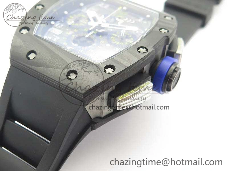 RM011 SS Felipe Massa 10th Anni KVF 1:1 Best Edition Skeleton Dial Blue On Rubber Strap A7750