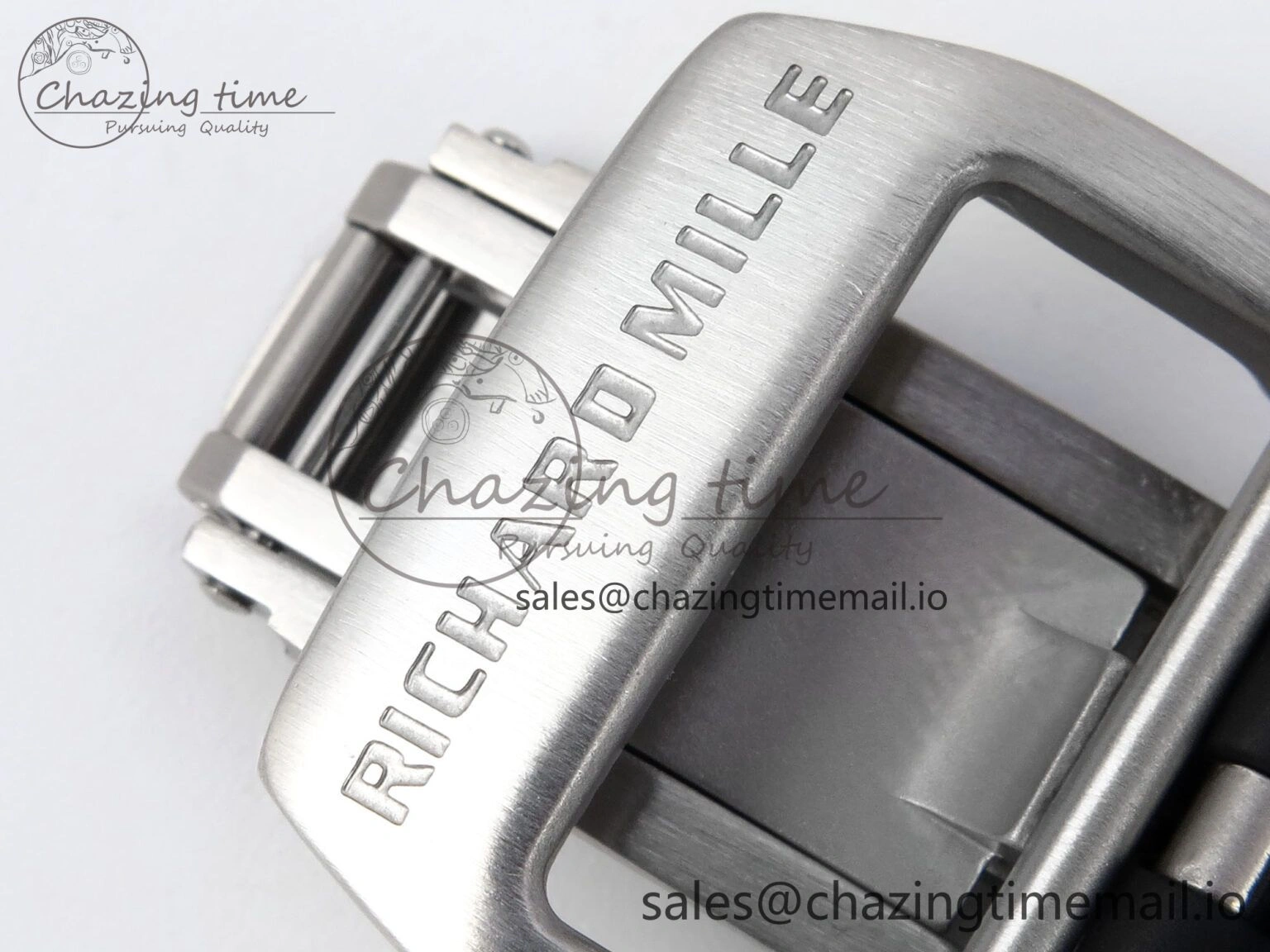 RM021 Tourbillon Blue Quartz Fiber Black Carbon RMF Best Edition on Black Rubber Strap