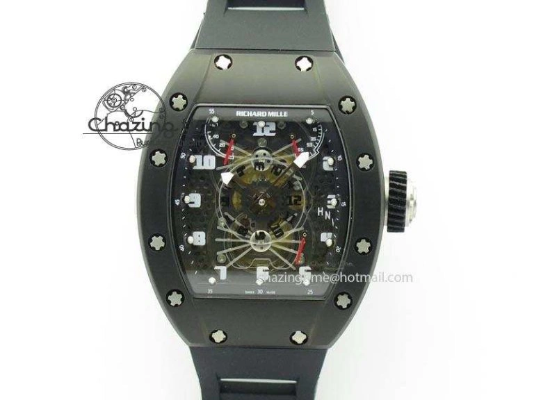 RM022 PVD Skeleton Dial On Black Rubber Strap MIYOTA 9015