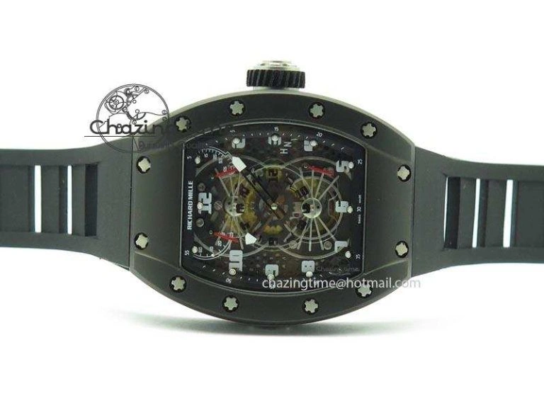 RM022 PVD Skeleton Dial On Black Rubber Strap MIYOTA 9015