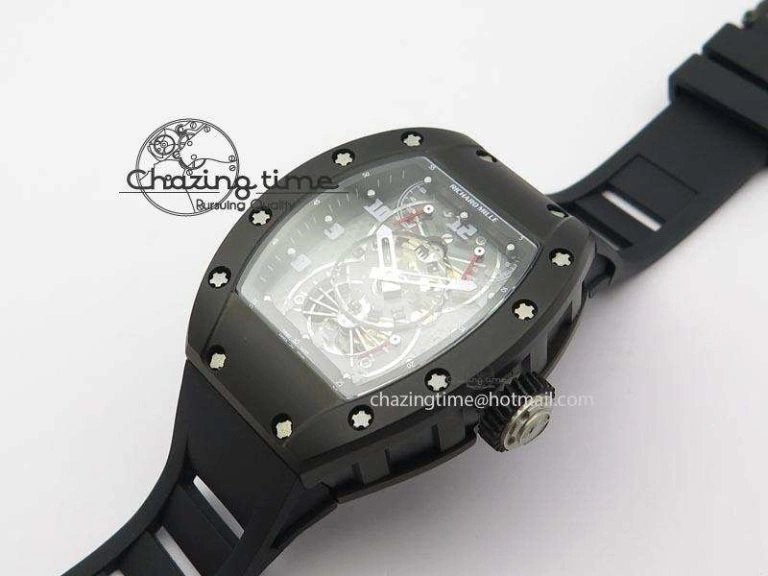 RM022 PVD Skeleton Dial On Black Rubber Strap MIYOTA 9015