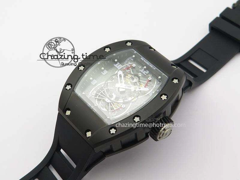 RM022 PVD Skeleton Dial On Black Rubber Strap MIYOTA 9015