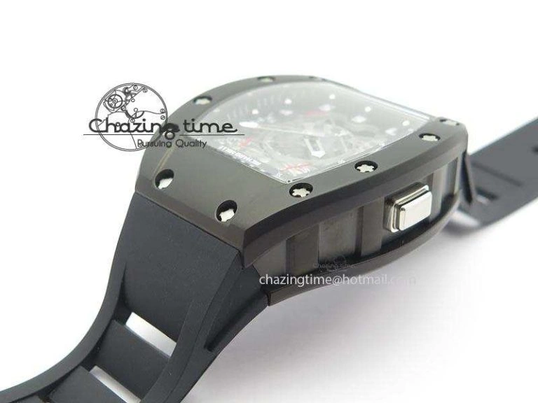 RM022 PVD Skeleton Dial On Black Rubber Strap MIYOTA 9015