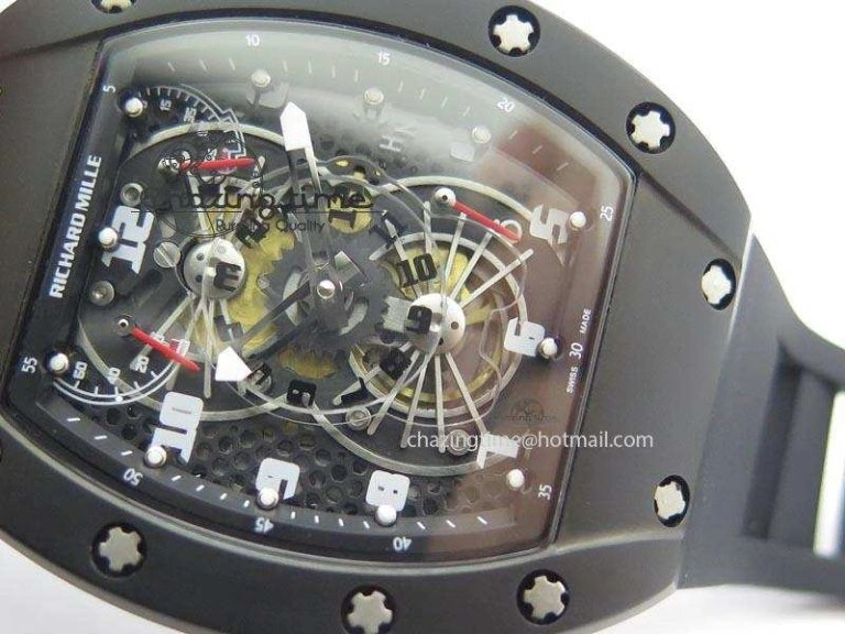 RM022 PVD Skeleton Dial On Black Rubber Strap MIYOTA 9015