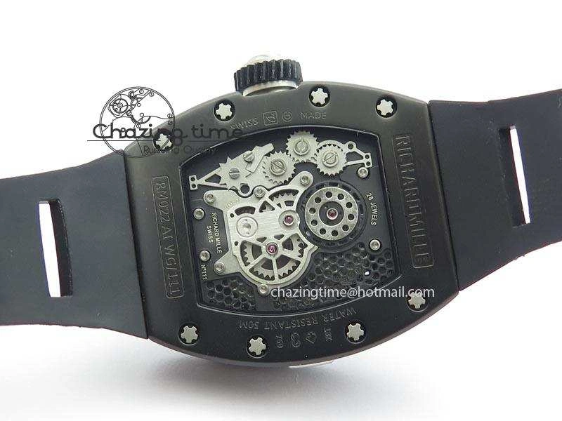 RM022 PVD Skeleton Dial On Black Rubber Strap MIYOTA 9015