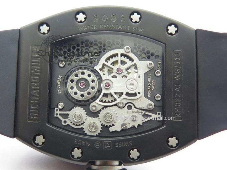 RM022 PVD Skeleton Dial On Black Rubber Strap MIYOTA 9015