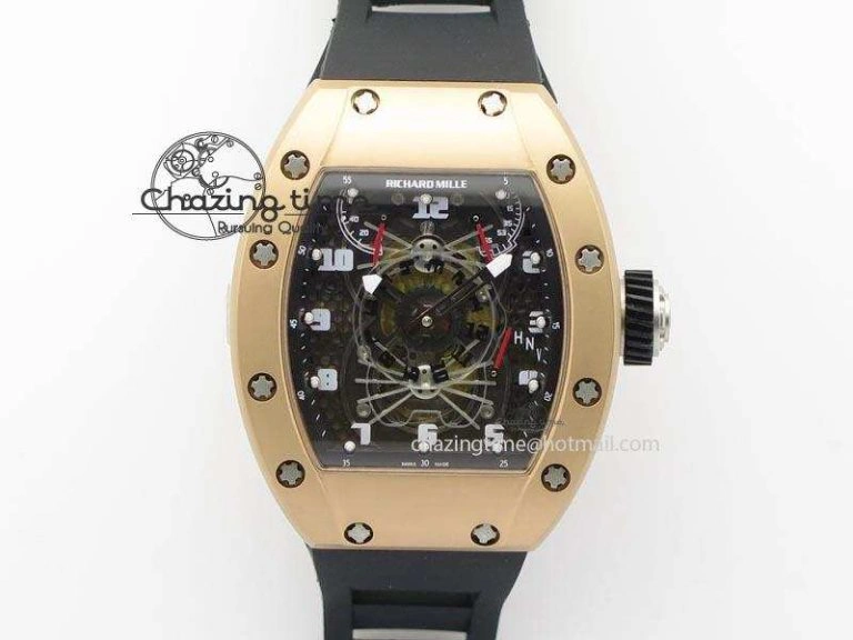 RM022 RG Skeleton Dial On Black Rubber Strap MIYOTA 9015
