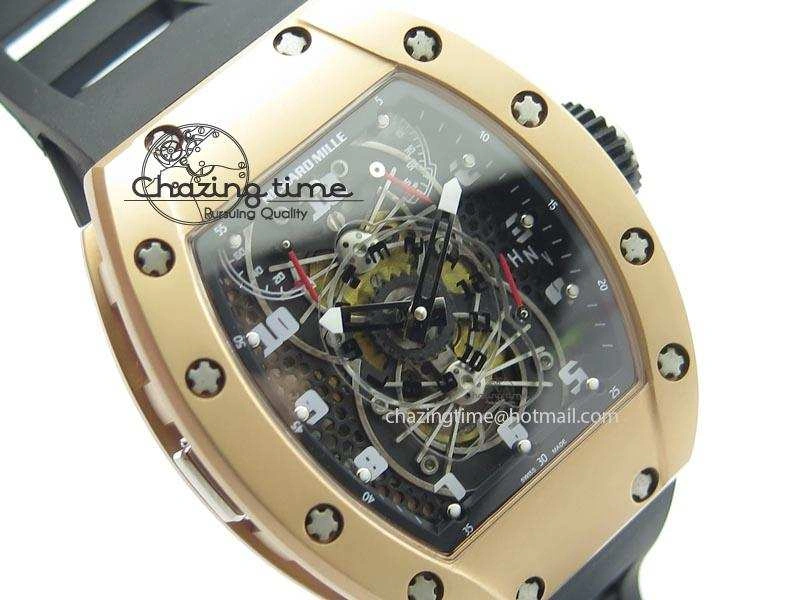 RM022 RG Skeleton Dial On Black Rubber Strap MIYOTA 9015