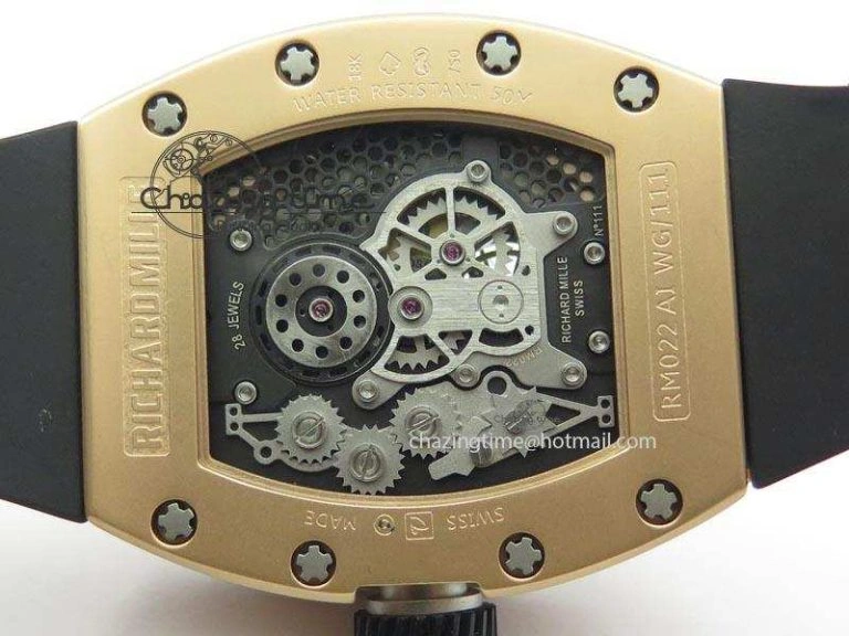 RM022 RG Skeleton Dial On Black Rubber Strap MIYOTA 9015