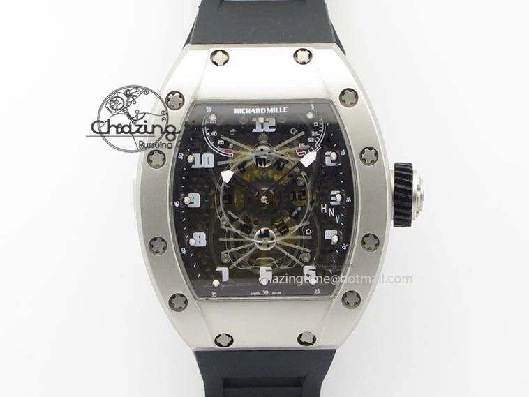 RM022 SS Skeleton Dial On Black Rubber Strap MIYOTA 9015