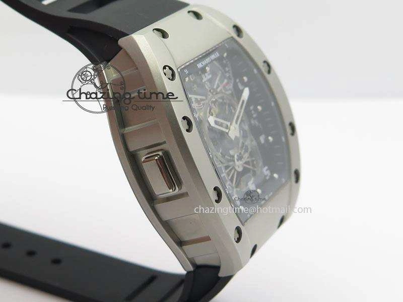RM022 SS Skeleton Dial On Black Rubber Strap MIYOTA 9015