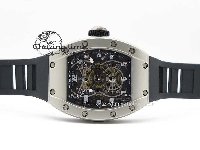 RM022 SS Skeleton Dial On Black Rubber Strap MIYOTA 9015