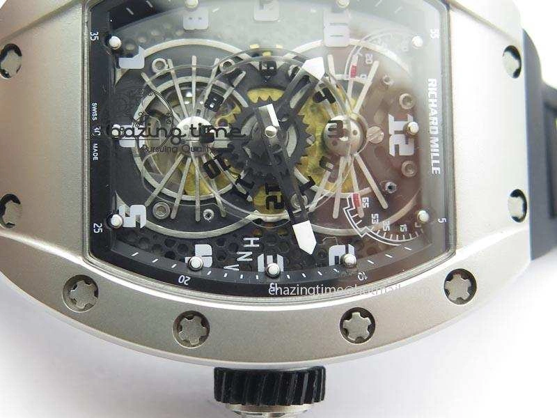 RM022 SS Skeleton Dial On Black Rubber Strap MIYOTA 9015