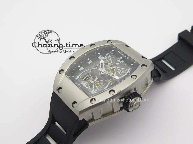 RM022 SS Skeleton Dial On Black Rubber Strap MIYOTA 9015