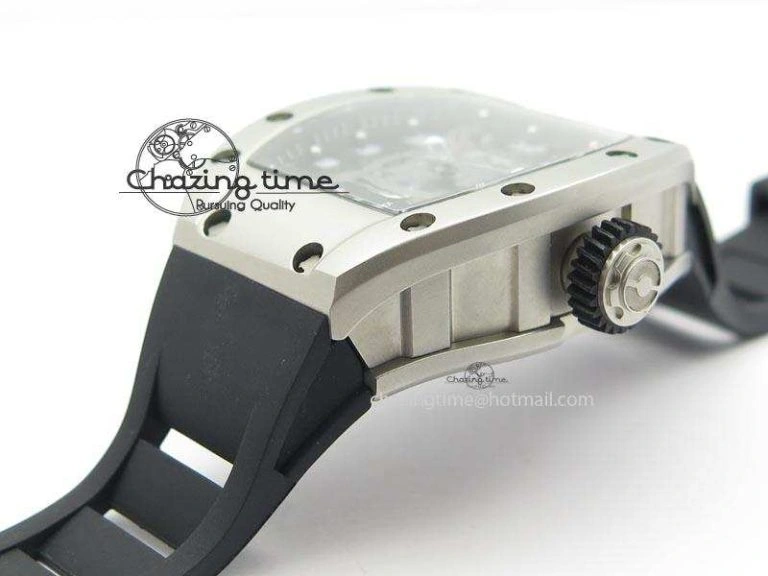 RM022 SS Skeleton Dial On Black Rubber Strap MIYOTA 9015