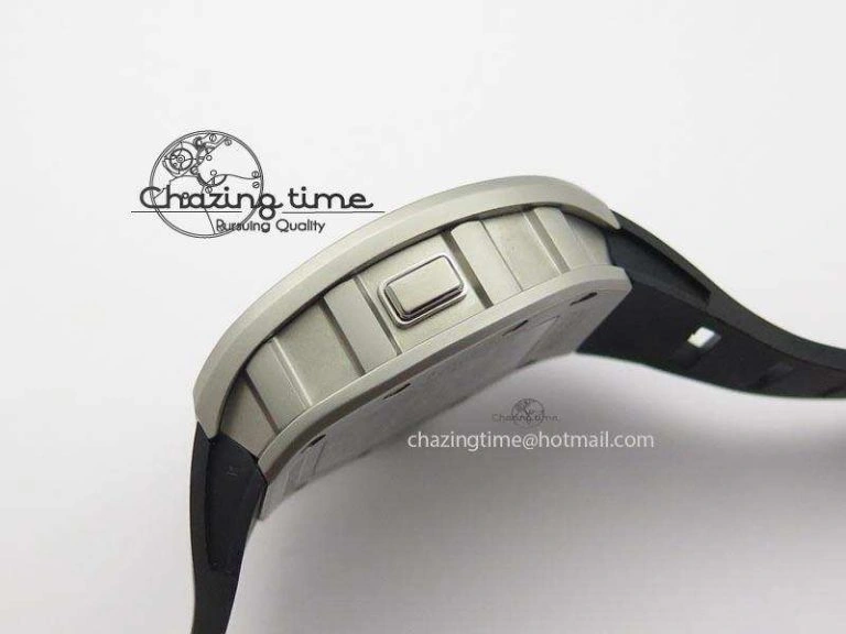 RM022 SS Skeleton Dial On Black Rubber Strap MIYOTA 9015