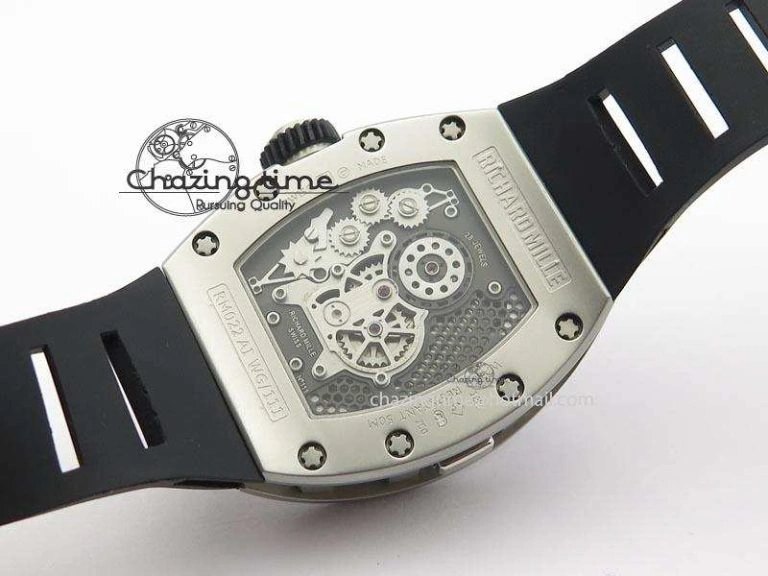 RM022 SS Skeleton Dial On Black Rubber Strap MIYOTA 9015