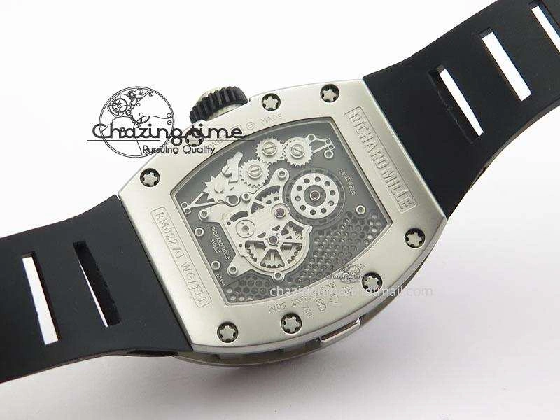 RM022 SS Skeleton Dial On Black Rubber Strap MIYOTA 9015