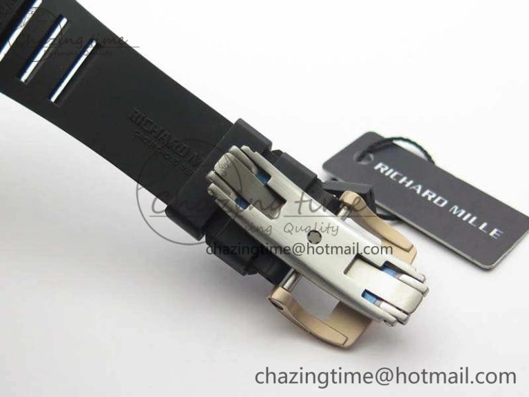 RM023 Ceramic Case KVF Best Edition Eagle Skeleton Dial RG Crown On Rubber Strap MIYOTA8215