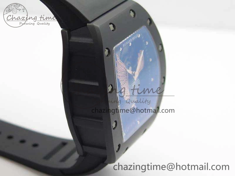 RM023 Ceramic Case KVF Best Edition Eagle Skeleton Dial RG Crown On Rubber Strap MIYOTA8215