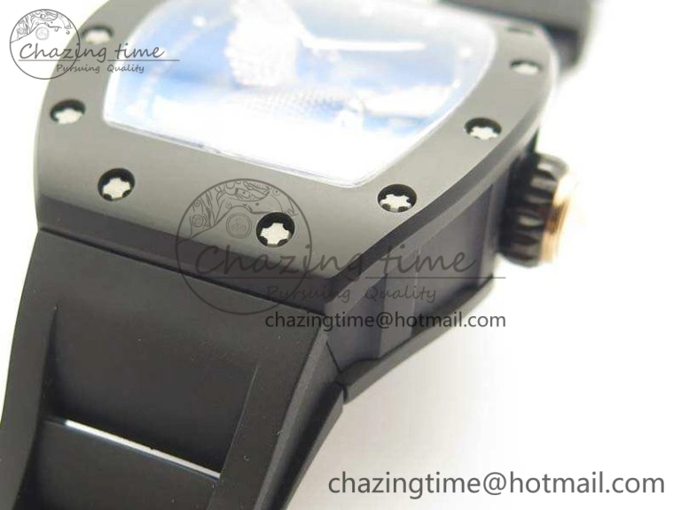 RM023 Ceramic Case KVF Best Edition Eagle Skeleton Dial RG Crown On Rubber Strap MIYOTA8215