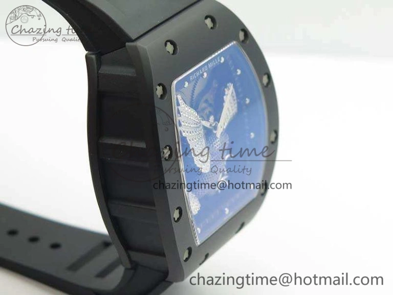 RM023 Ceramic Case KVF Best Edition Eagle Skeleton Dial SS Crown On Rubber Strap MIYOTA8215