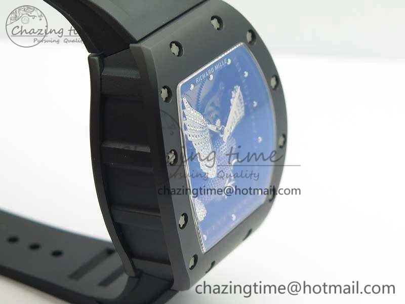 RM023 Ceramic Case KVF Best Edition Eagle Skeleton Dial SS Crown On Rubber Strap MIYOTA8215