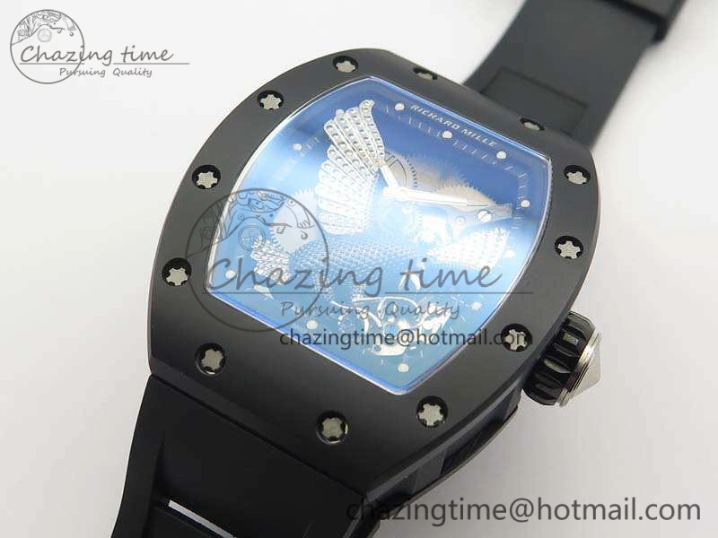 RM023 Ceramic Case KVF Best Edition Eagle Skeleton Dial SS Crown On Rubber Strap MIYOTA8215