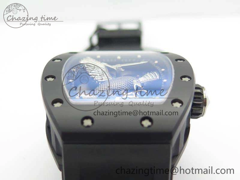 RM023 Ceramic Case KVF Best Edition Eagle Skeleton Dial SS Crown On Rubber Strap MIYOTA8215