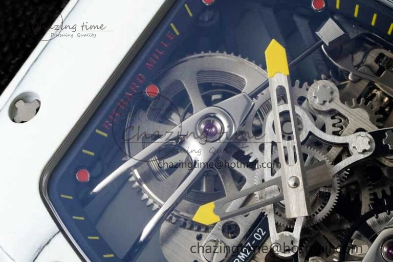 RM027-02 Nadal Real Tourbillon RMF Best Edition White Forge Carbon Black Inner Bezel on Black Nylon Strap