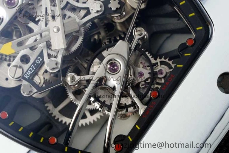 RM027-02 Nadal Real Tourbillon RMF Best Edition White Forge Carbon Black Inner Bezel on Black Nylon Strap