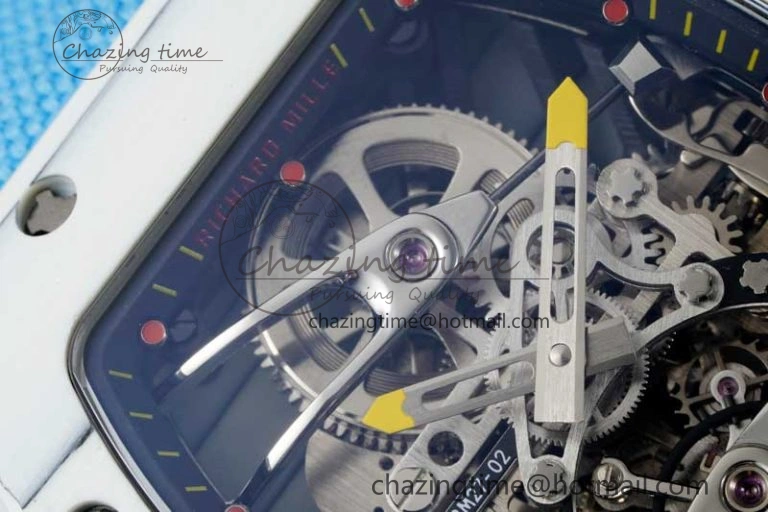 RM027-02 Nadal Real Tourbillon RMF Best Edition White Forge Carbon Black Inner Bezel on Blue Nylon Strap