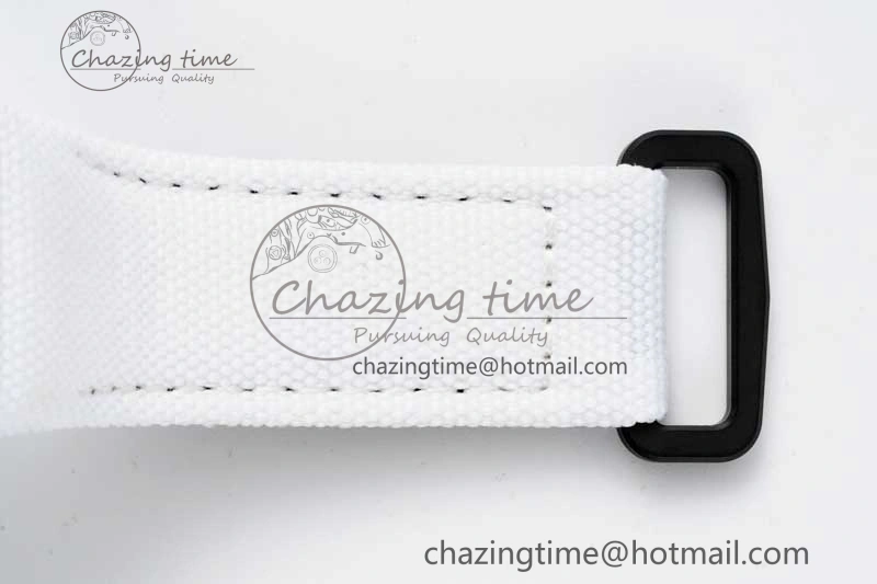 RM027-02 Nadal Real Tourbillon RMF Best Edition White Forge Carbon Black Inner Bezel on White Nylon Strap