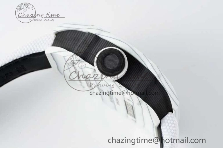 RM027-02 Nadal Real Tourbillon RMF Best Edition White Forge Carbon Black Inner Bezel on White Nylon Strap