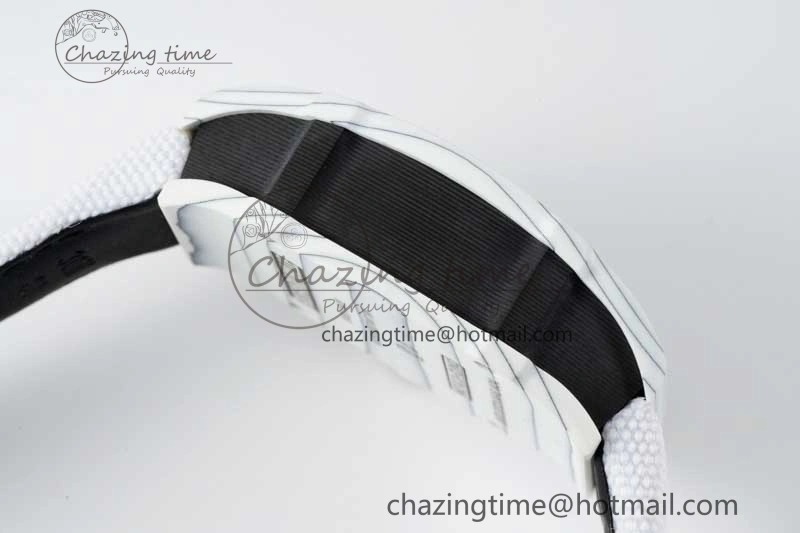 RM027-02 Nadal Real Tourbillon RMF Best Edition White Forge Carbon Black Inner Bezel on White Nylon Strap