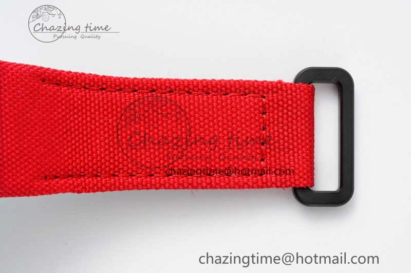RM027-02 Nadal Real Tourbillon RMF Best Edition White Forge Carbon Red Inner Bezel on Red Nylon Strap