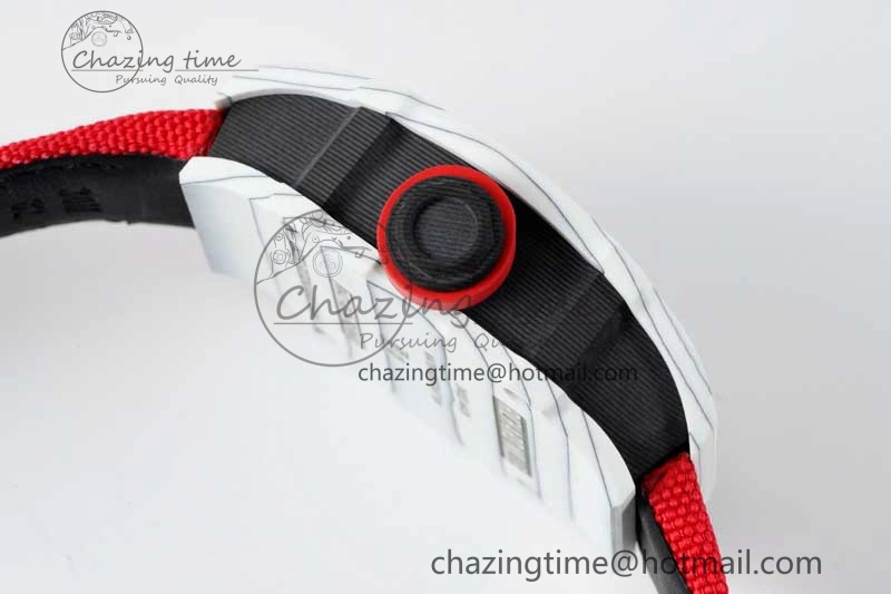 RM027-02 Nadal Real Tourbillon RMF Best Edition White Forge Carbon Red Inner Bezel on Red Nylon Strap