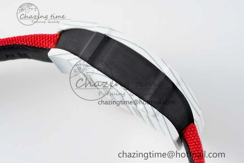 RM027-02 Nadal Real Tourbillon RMF Best Edition White Forge Carbon Red Inner Bezel on Red Nylon Strap