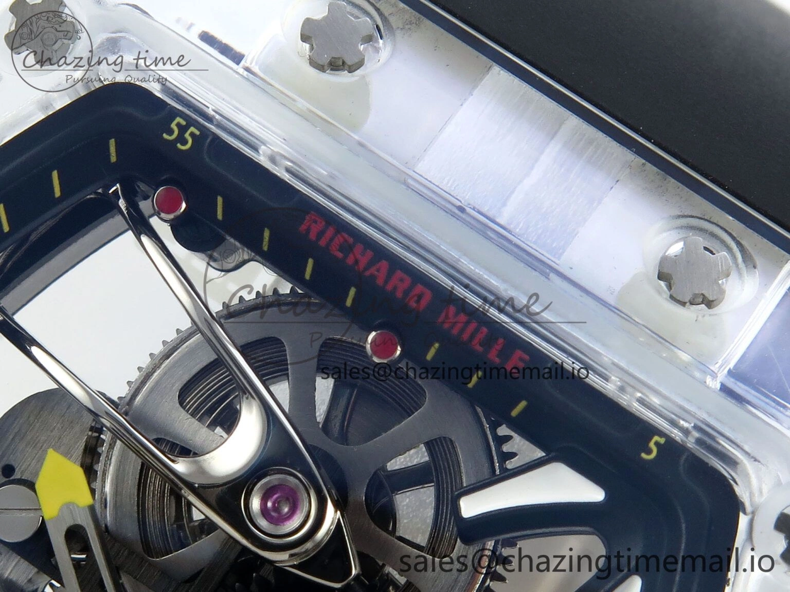 RM027-02 Transparent Tourbillon RMF Best Edition Skeleton Dial on Black Rubber Strap