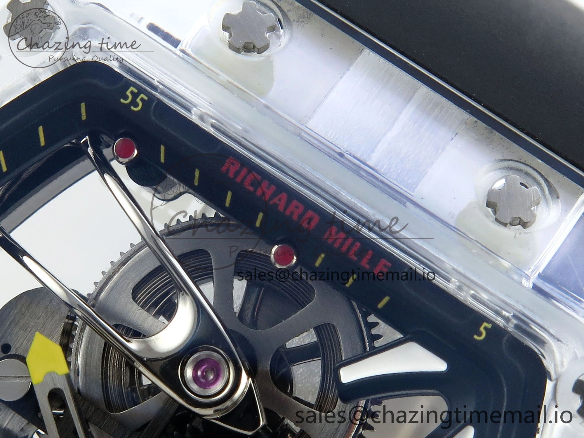 RM027-02 Transparent Tourbillon RMF Best Edition Skeleton Dial on Black Rubber Strap