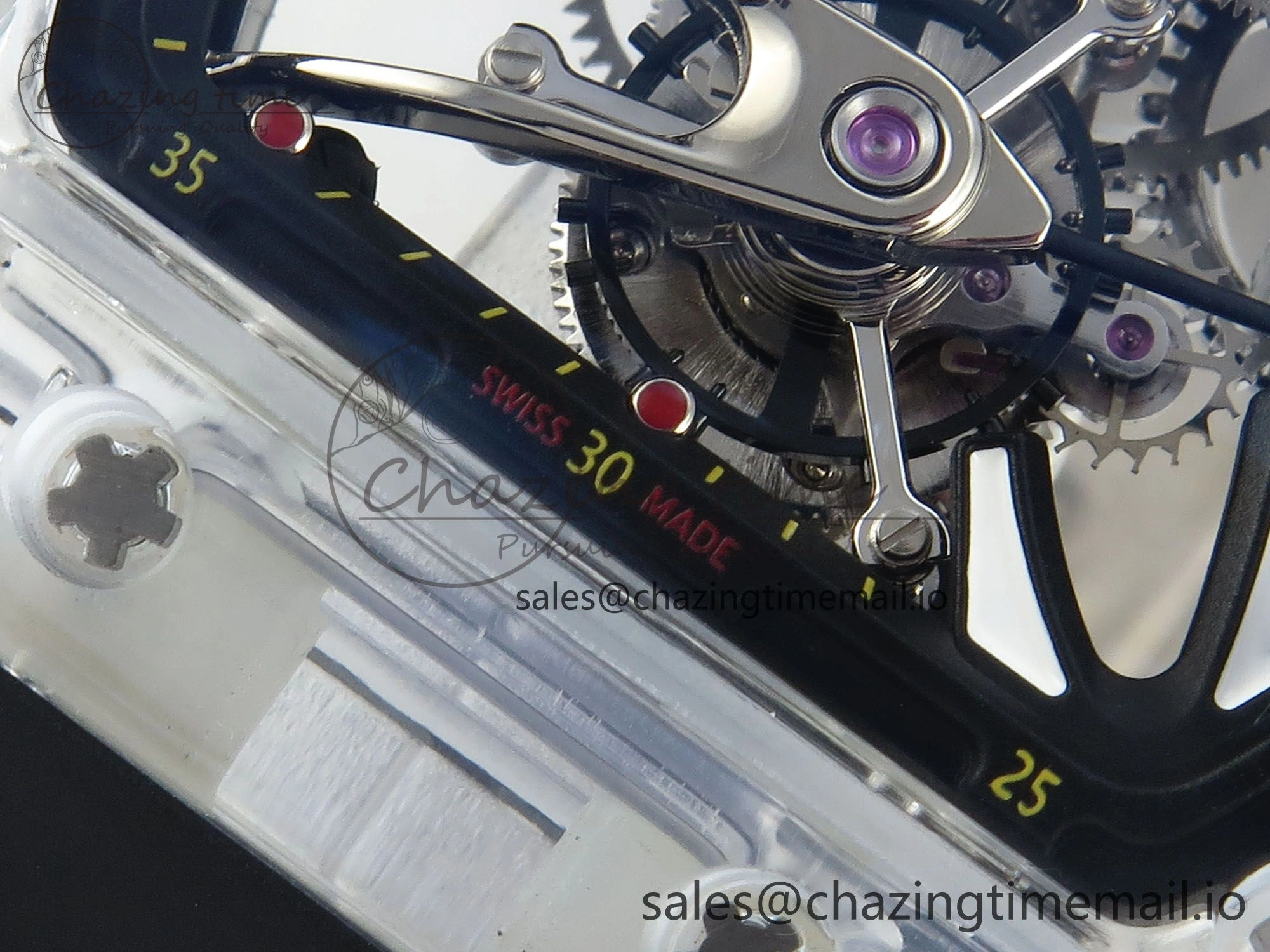 RM027-02 Transparent Tourbillon RMF Best Edition Skeleton Dial on Black Rubber Strap