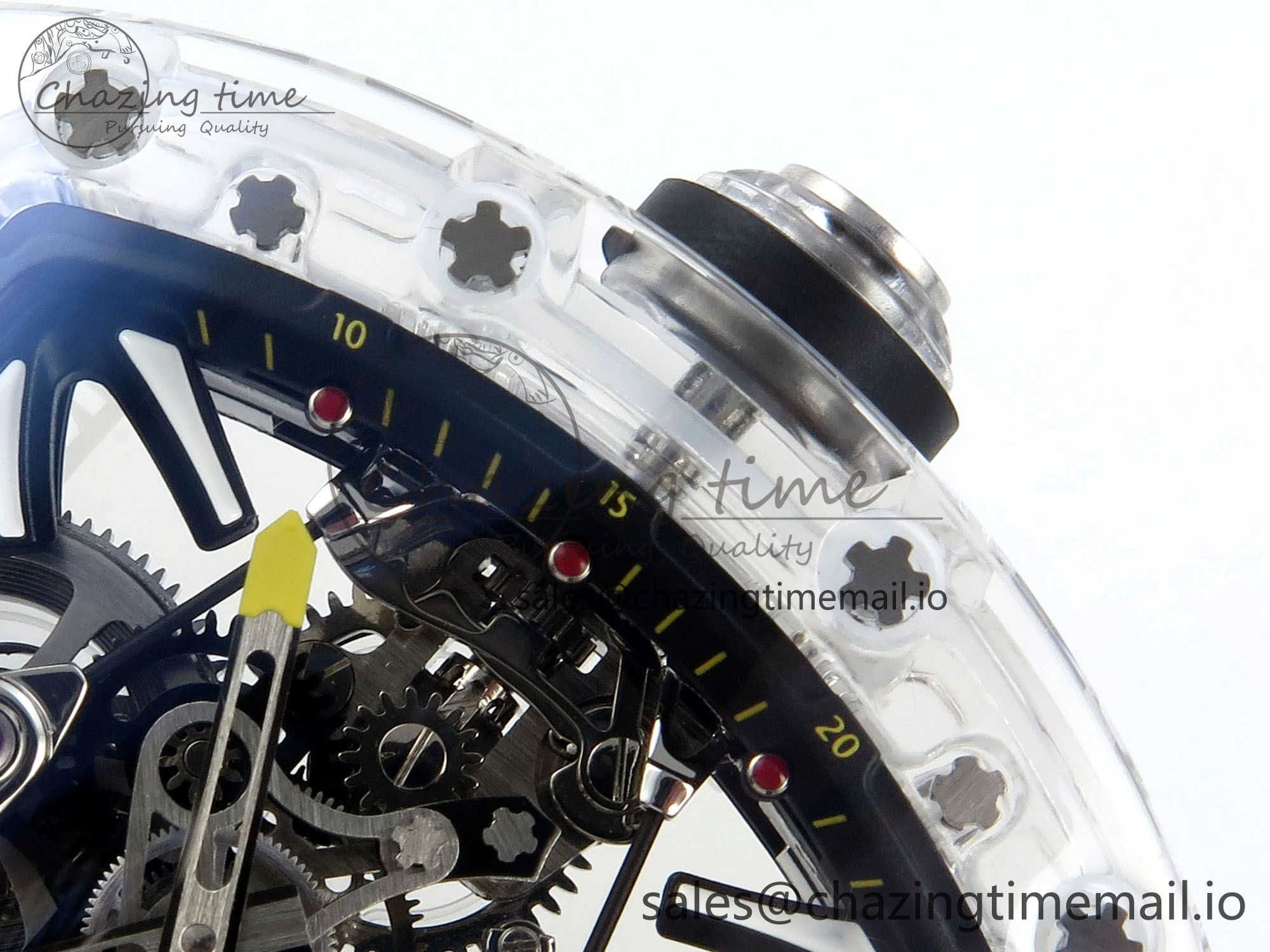 RM027-02 Transparent Tourbillon RMF Best Edition Skeleton Dial on Black Rubber Strap
