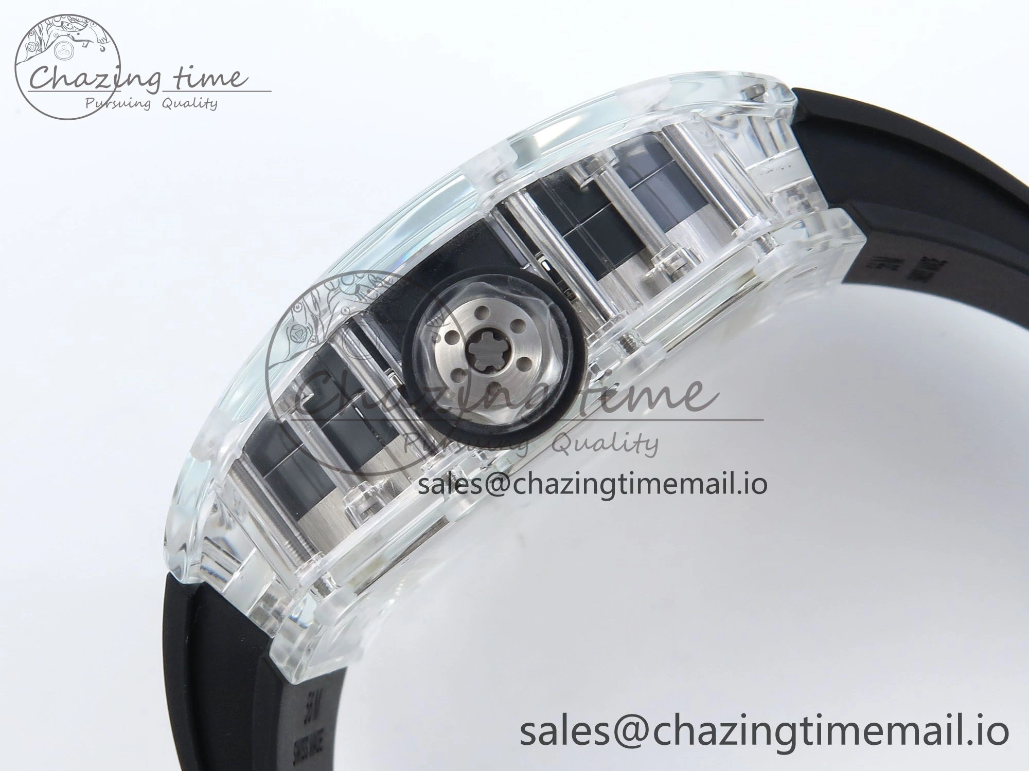 RM027-02 Transparent Tourbillon RMF Best Edition Skeleton Dial on Black Rubber Strap