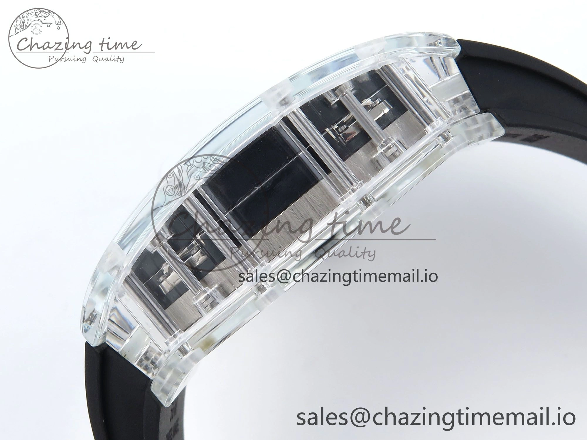 RM027-02 Transparent Tourbillon RMF Best Edition Skeleton Dial on Black Rubber Strap