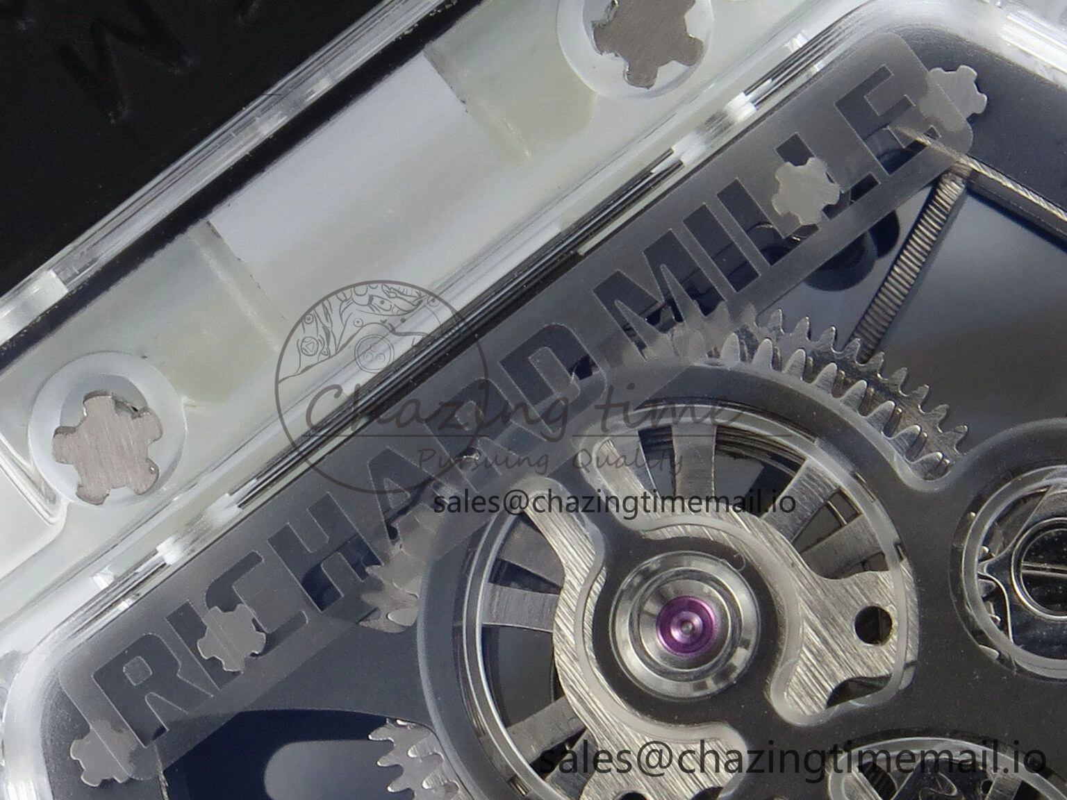RM027-02 Transparent Tourbillon RMF Best Edition Skeleton Dial on Black Rubber Strap