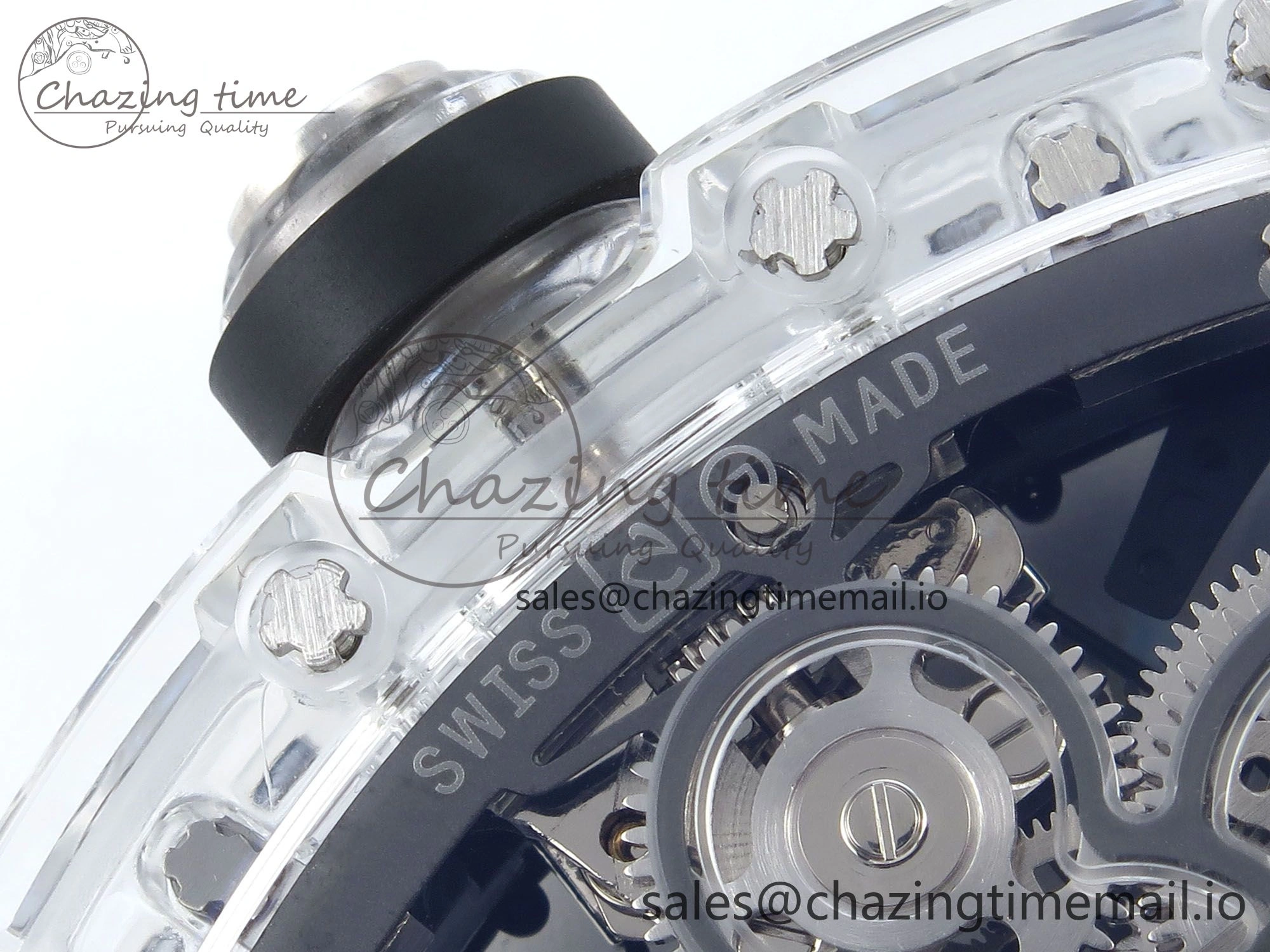 RM027-02 Transparent Tourbillon RMF Best Edition Skeleton Dial on Black Rubber Strap