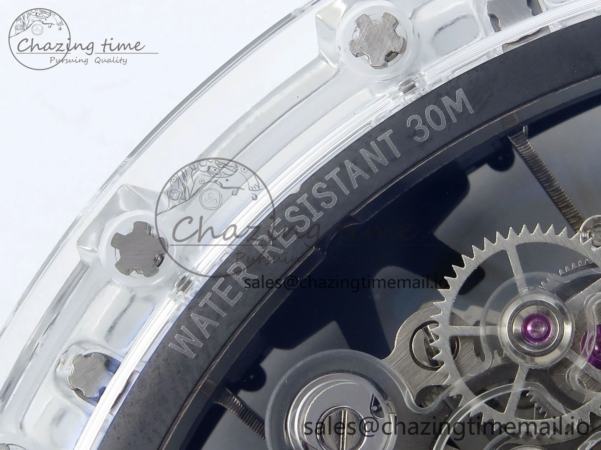 RM027-02 Transparent Tourbillon RMF Best Edition Skeleton Dial on Black Rubber Strap